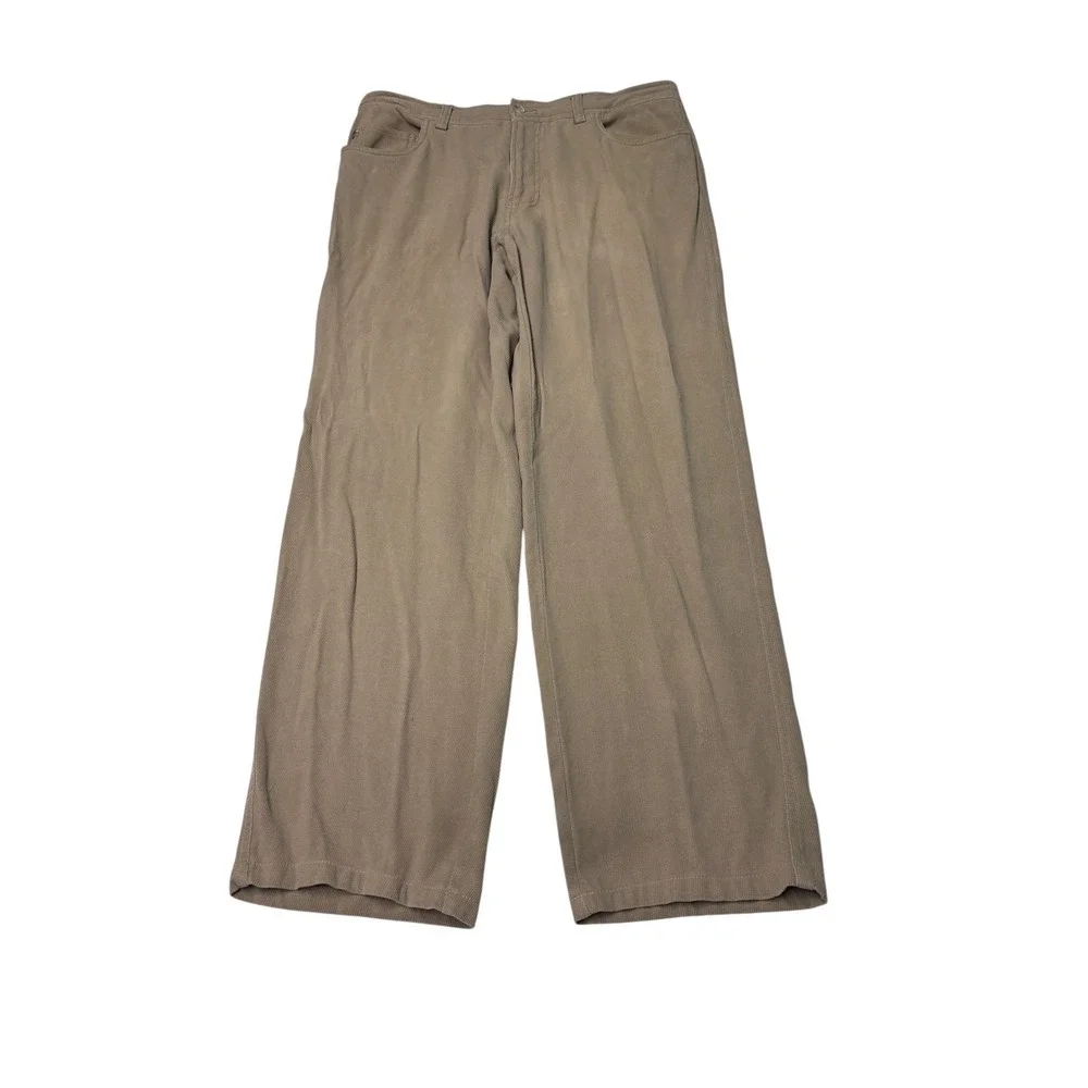 Tommy Bahama Mens 36X29 Silk Rayon Twill Straight Leg Pants Tan Brown Coastal